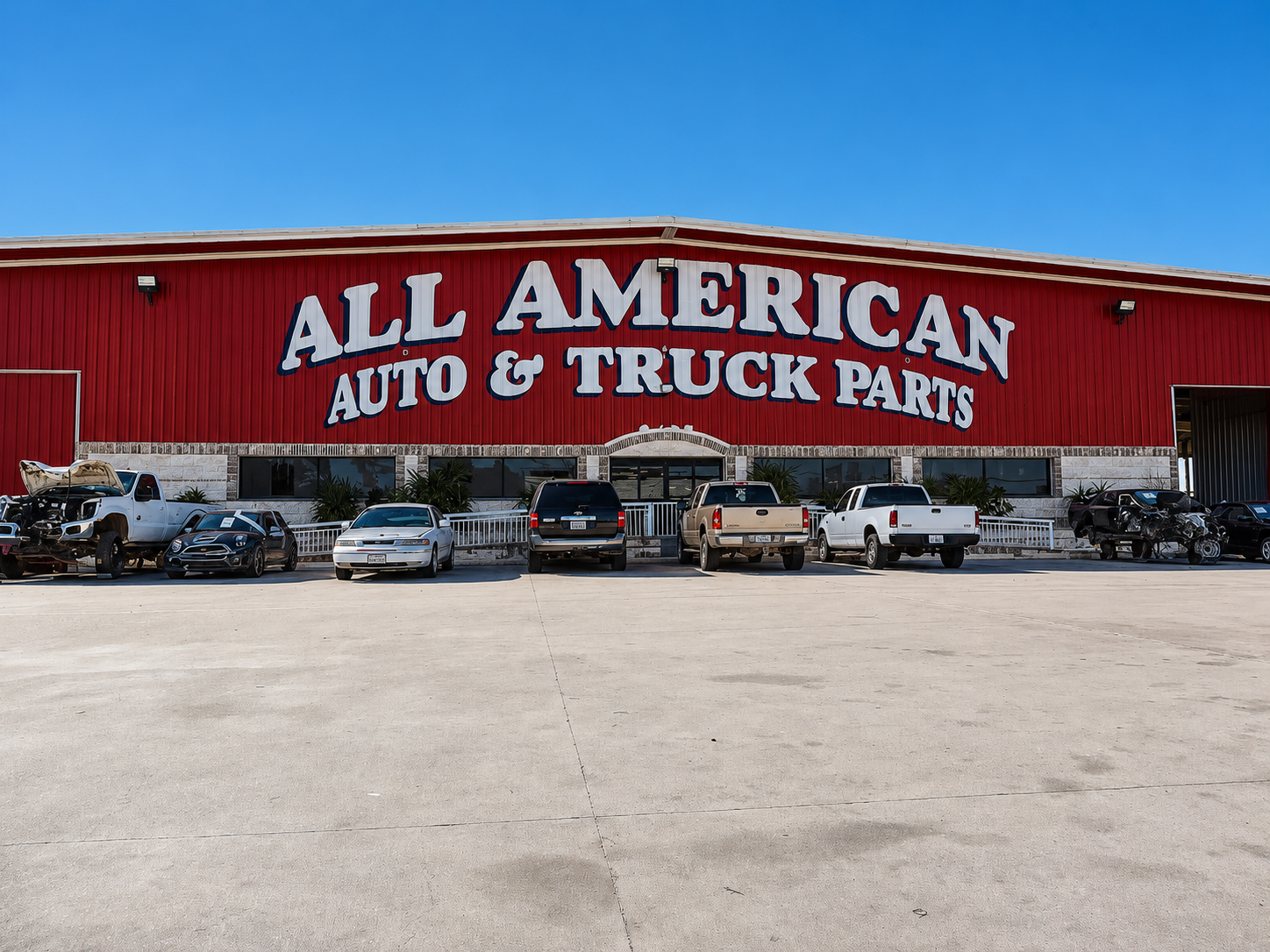 All American Auto & Truck Parts storefront building in Houston, TX